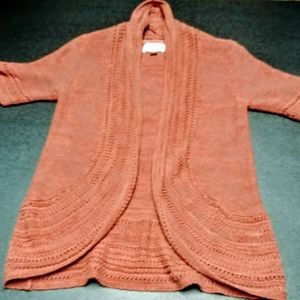 Burnt Orange Knit Cardigan Small